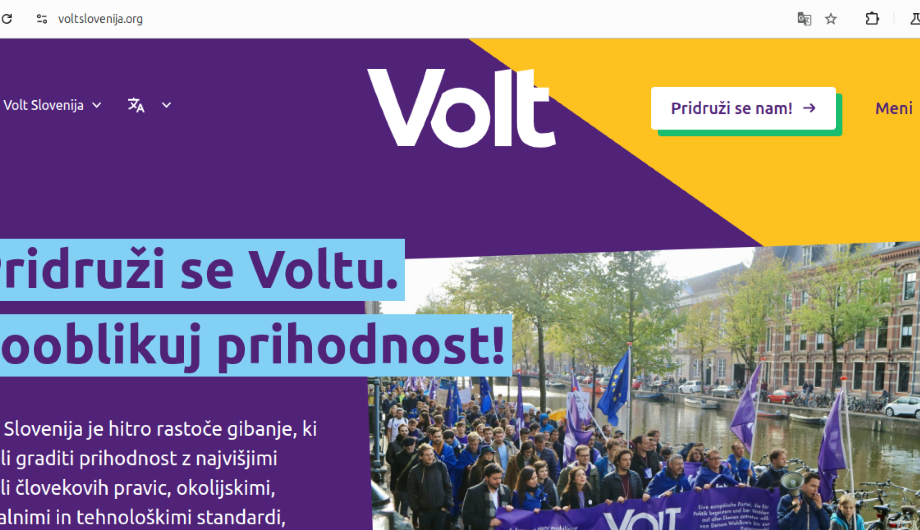 Spletna stran Volt Slovenije