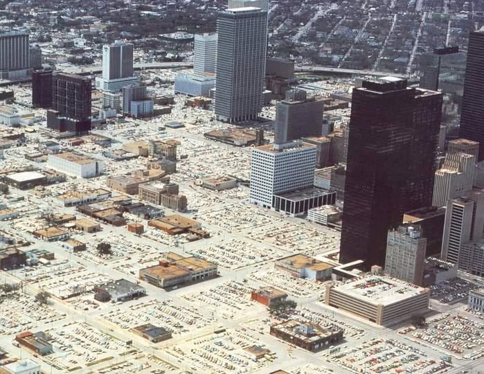 Parking in Houstong in the 1980s