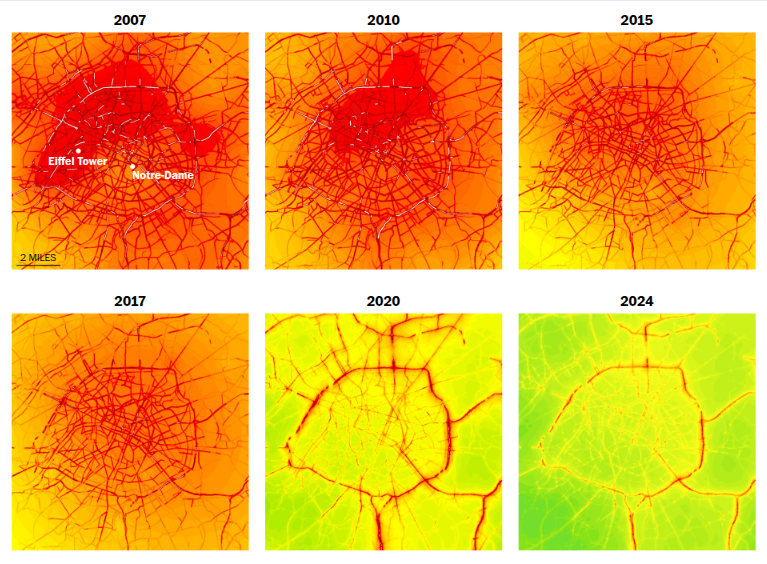 Paris air quality 2007-2024